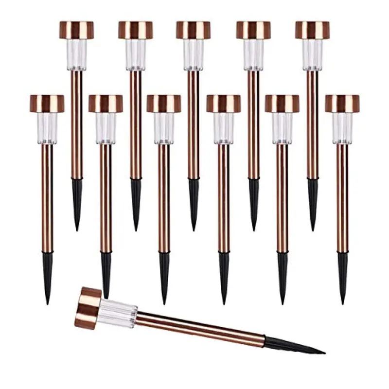 Kinna Solar-Powered Garden Path Lights – Copper-Finished Stainless Steel Landscape Lighting For Lawn, Patio & Yard 1