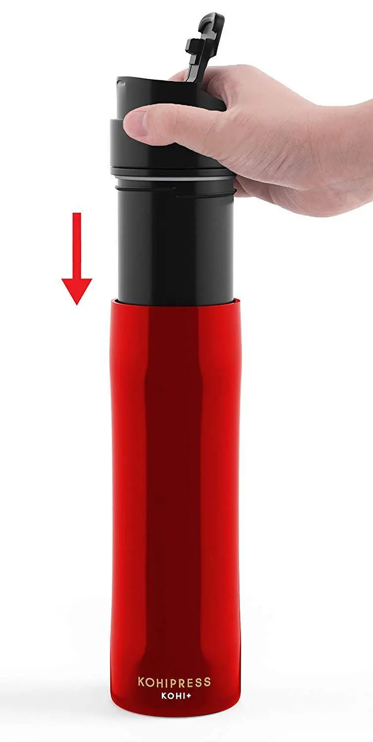 Kohipress Portable French Press Travel Mug – 12 Oz Vacuum-Insulated Stainless Steel Coffee Maker For Hot Or Cold Brew 2