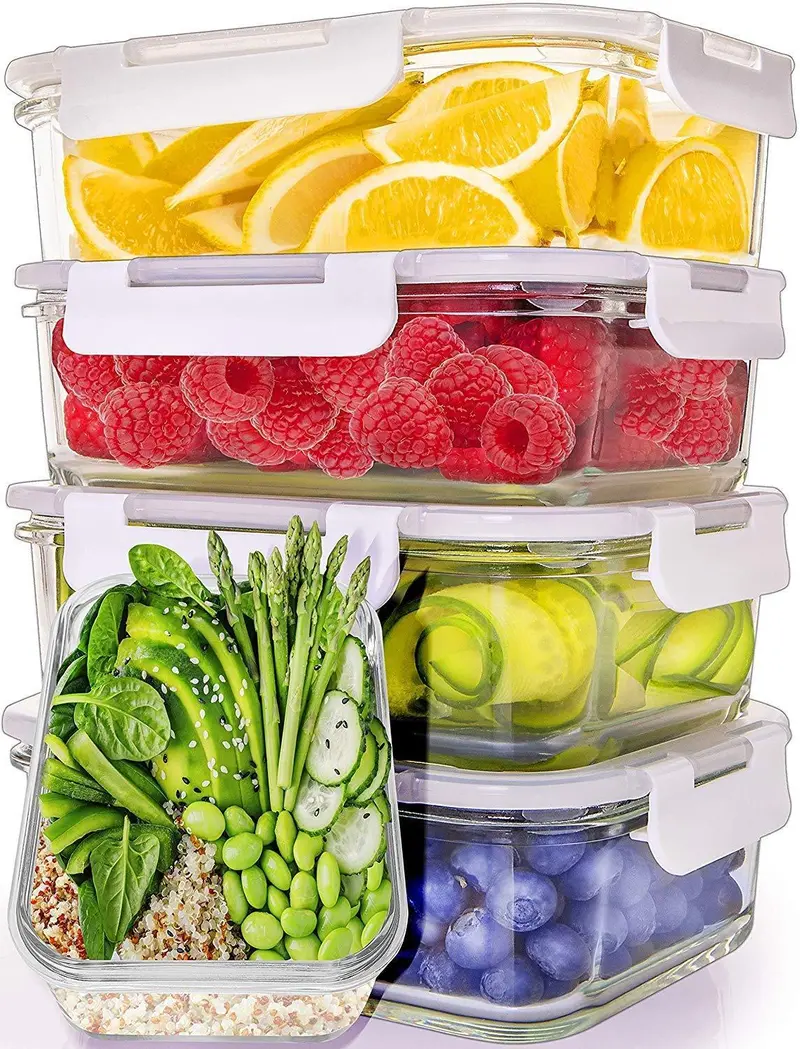 Komuee 20-Piece 24Oz Glass Food Storage Containers With Airtight Lids 1