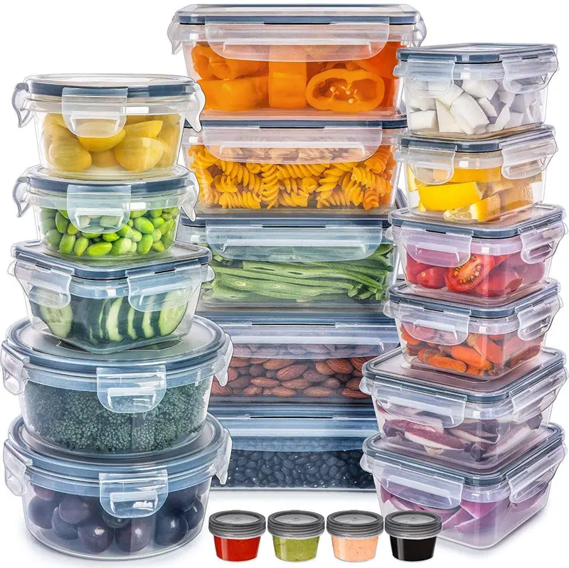 Komuee 20-Piece Bpa-Free Plastic Food Storage Container Set With Snap-On Lids 1