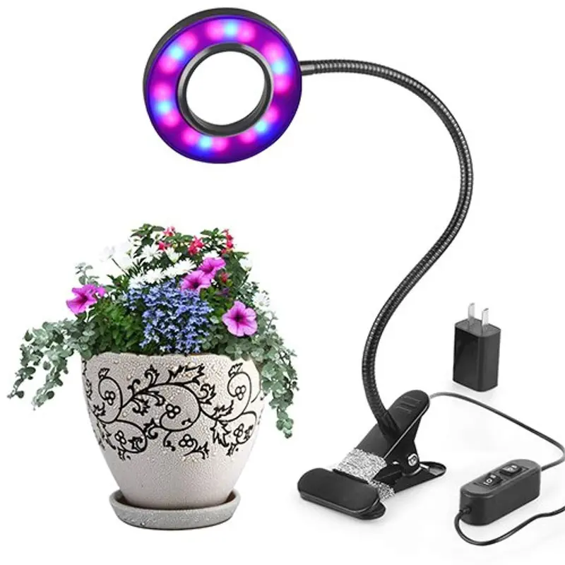 Led Desk Grow Light – 10W Adjustable Plant Lamp With 360° Flexible Gooseneck And Spring Clamp For Indoor Gardening 1