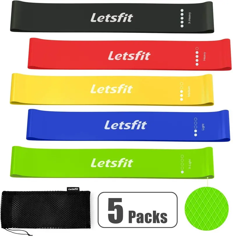 Letsfit Natural Latex Resistance Loop Bands – 12" X 2" Stretch Bands For Strength, Therapy, And Pilates 1
