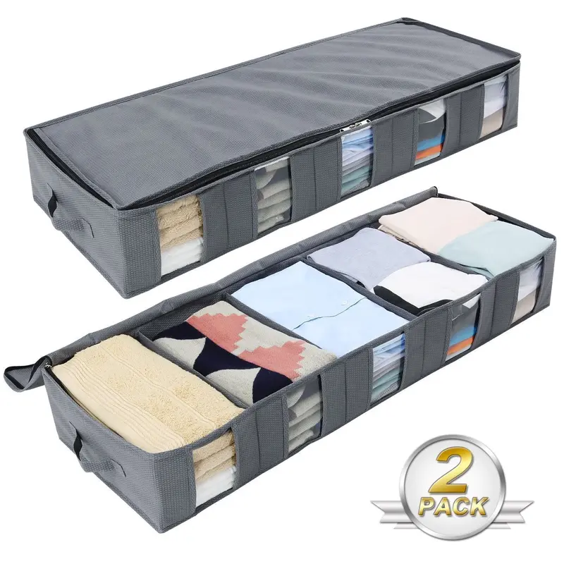 Lifewit Under-Bed Storage Bags – Set Of 2 Large Capacity Organizers With 5 Clear Viewing Windows 1