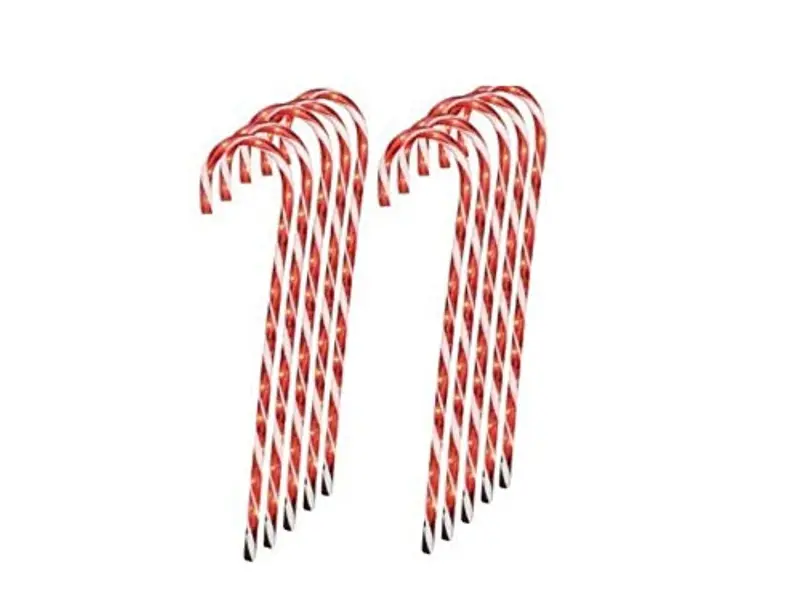 Lighted Candy Cane Pathway Markers – 28-Inch Tall, Set Of 12 (3 Packs Of 4) For Festive Seasonal Walkway Decoration 1