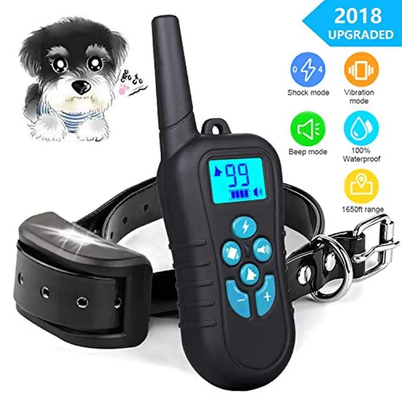 Linnse Waterproof Dog Training Collar – 1650 Ft Remote Control, Rechargeable Shock/Beep/Vibration System For Reliable Obedience Training 1