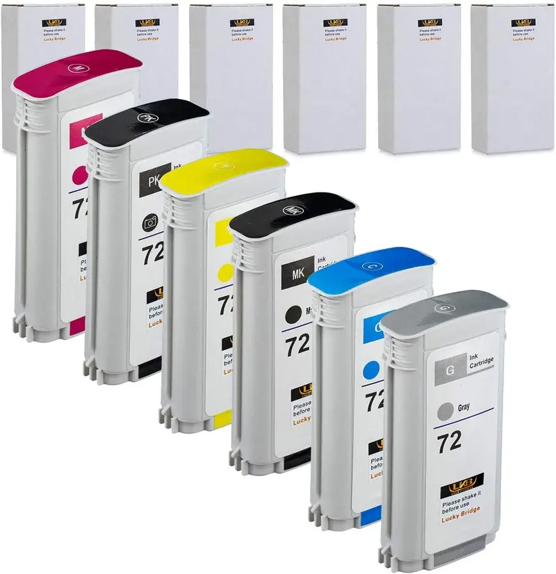 Lkb Hp 72-Compatible Ink Cartridges – 6-Pack High-Capacity Replacement For Hp Designjet T-Series Printers 1