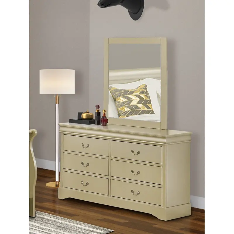 Louis Philippe Lp2-04 Walnut-Finish Dresser With Matching Mirror 1