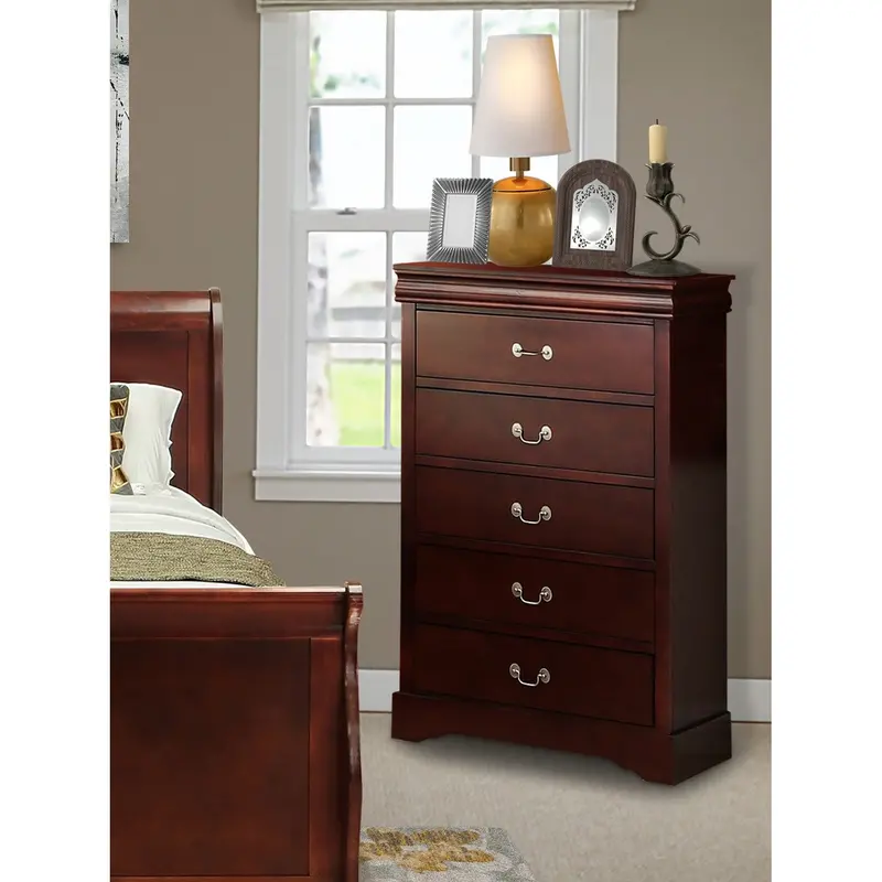 Louis Philippe Lpc-03 Walnut-Finish Chest With Traditional Style 1