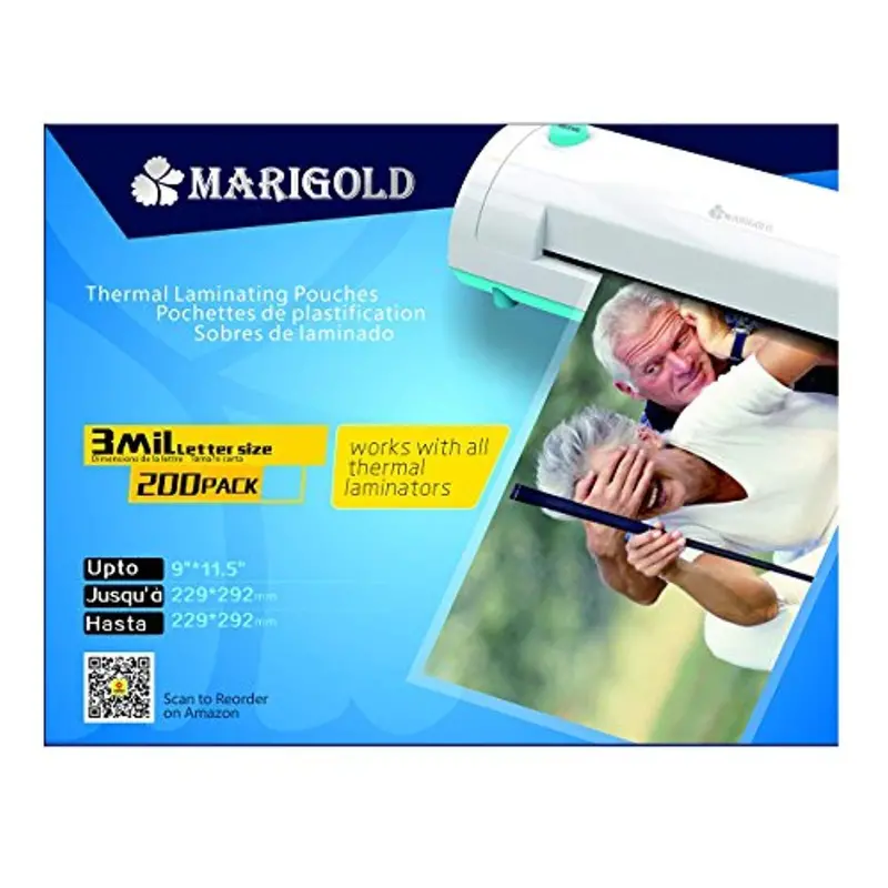 Marigold 205-Pack Letter-Size Thermal Laminating Pouches – 3 Mil, 9" X 11.5" 1