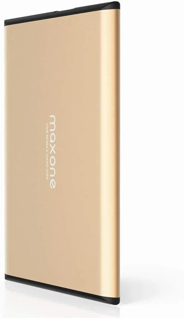 Maxone 500Gb Ultra-Slim External Hdd – Gold 2.5-Inch Usb 3.0 Portable Hard Drive For Laptop & Console 1