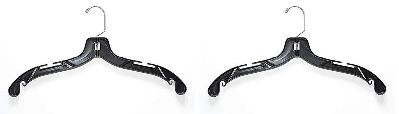 Nahanco Heavy-Duty Plastic Dress Hangers – 17", Black, Pack Of 100 For Wardrobe & Retail Use 5