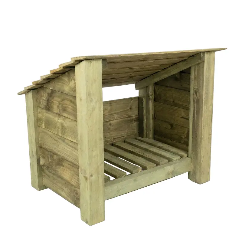 Natural-Finish Wooden Outdoor Shoe And Log Storage Box – 79X66X54Cm 1