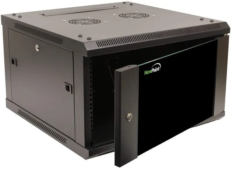 Navepoint 6U Wall-Mount Server Rack – 600Mm Depth Enclosure With Tempered Glass Door And Locking Mechanism 1