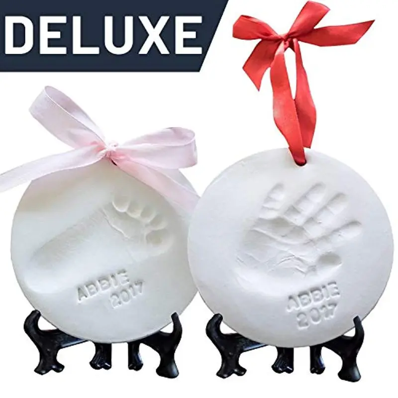 Newborn Keepsake Kit – Handprint & Footprint Clay Casting Set With Easels, Ribbons, And Alphabet Letters For Baby Showers 1