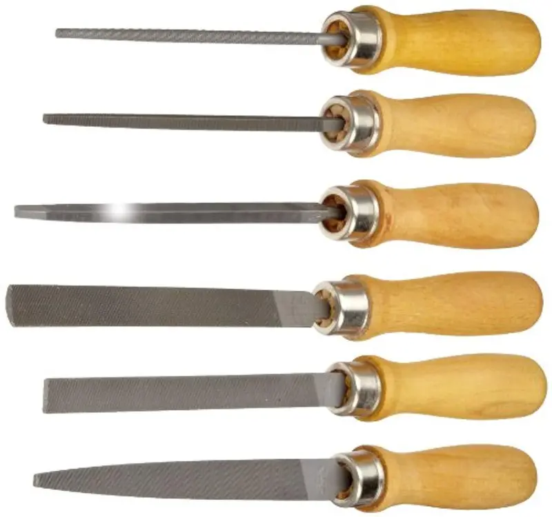 Nicholson 6-Piece American-Style Hand File Set – 4-Inch Files With Traditional Wooden Handles 1
