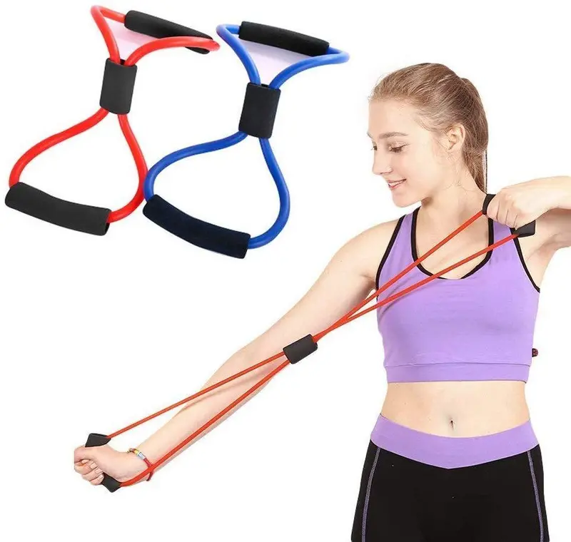 Odowalker 8-Shape Resistance Tube Set – Dual-Package Elastic Bands For Arm, Back, Leg & Pull-Up Strength Training (Random Color) 1