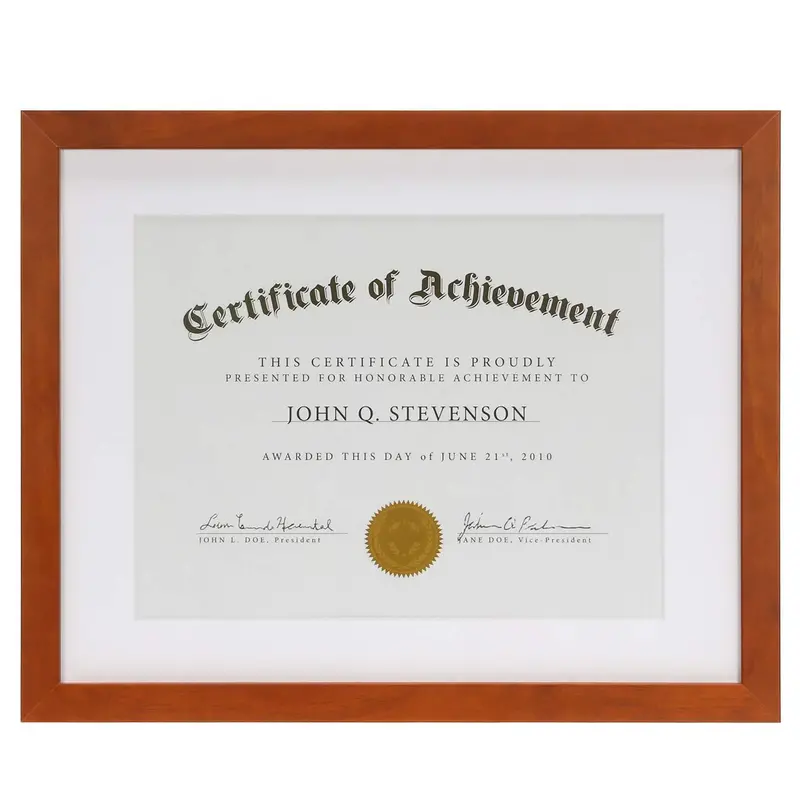 One Wall Upgrade Tempered Glass Certificate Frame – 11" X 14" Black Wood Frame With 8.5" X 11" Mat 2