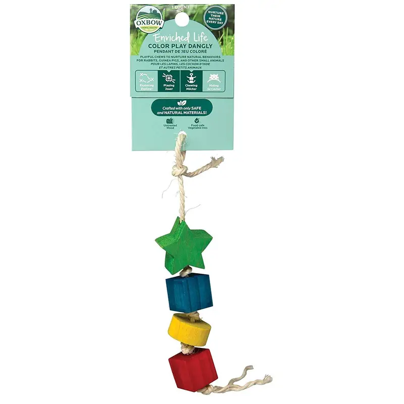 Oxbow Color Play Dangly Toy – Vibrant, Textured Chew & Play Item For Small Animals 1