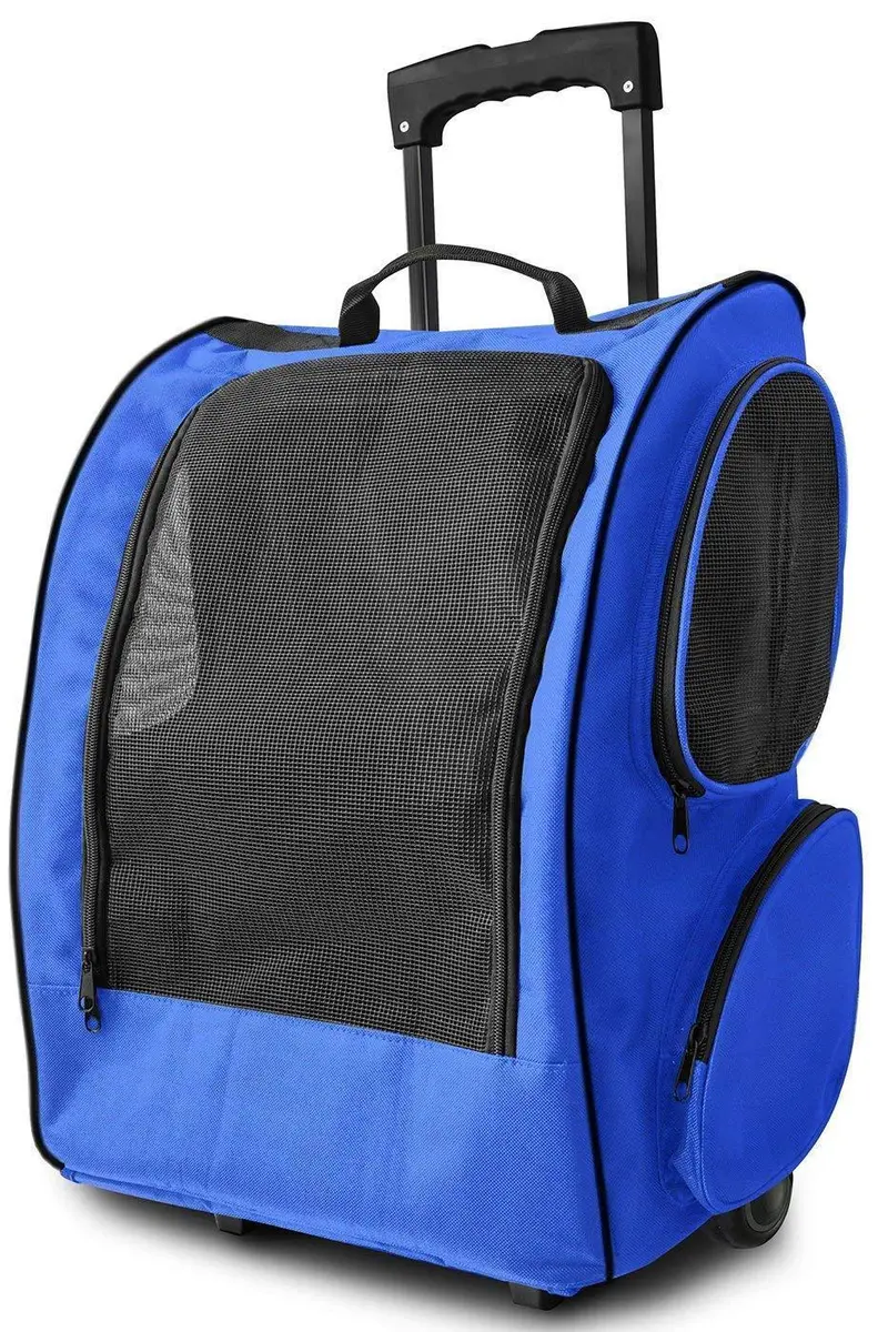 Oxgord Paws & Pals Rolling Pet Carrier Backpack – Airline-Approved, Durable Cat & Dog Travel Tote With Easy-Walk Features 2
