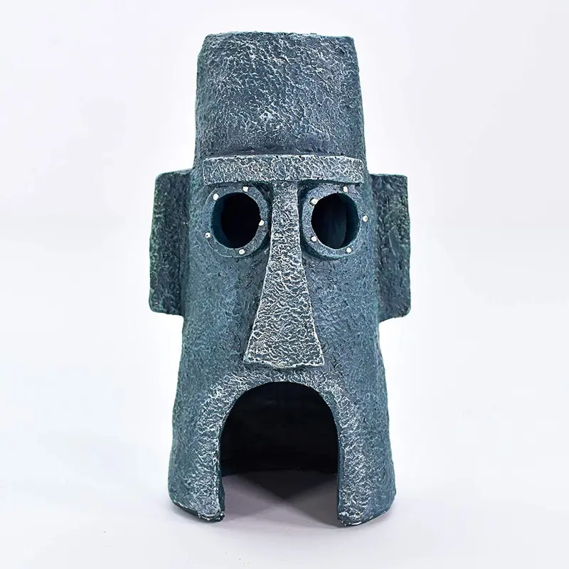 Penn-Plax Spongebob Themed Aquarium Ornament — Squidward Easter Island Decor 1