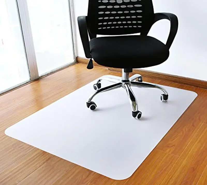 Polytene Rectangular Chair Mat For Hard Floors – 47" X 35", 1.8Mm Anti-Slip Protection In White 1