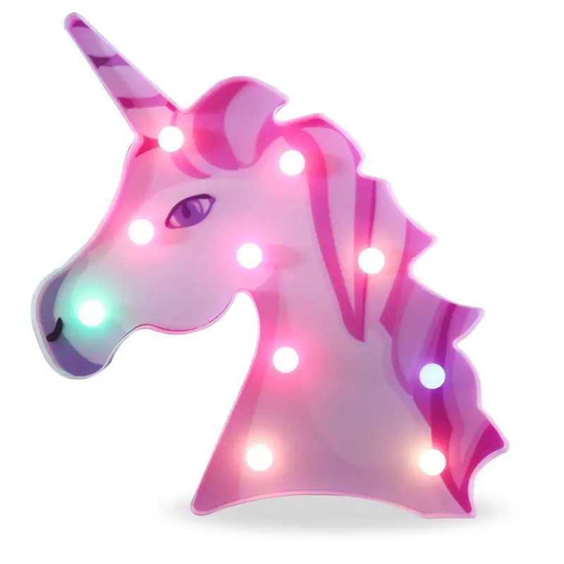 Pooqla Led Unicorn Night Light – Battery-Powered Marquee Wall Lamp For Kids’ Rooms, Parties & Holiday Decor (Pink) 2