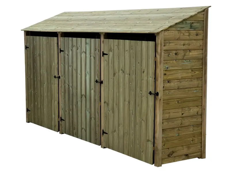 Premium Tongue-And-Groove Log Store With Hinged Doors (335 × 126/180 × 88 Cm) 3