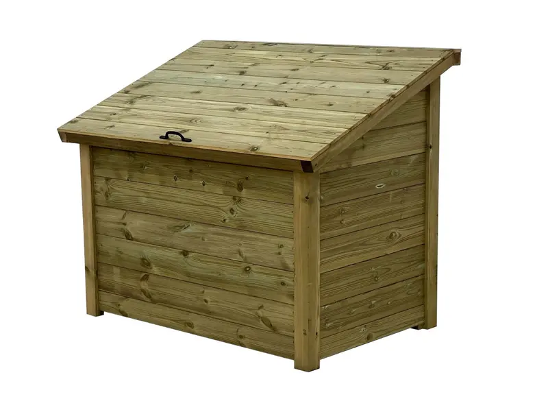 Premium Tongue-And-Groove Wooden Log Chest – 127X104X87Cm 1
