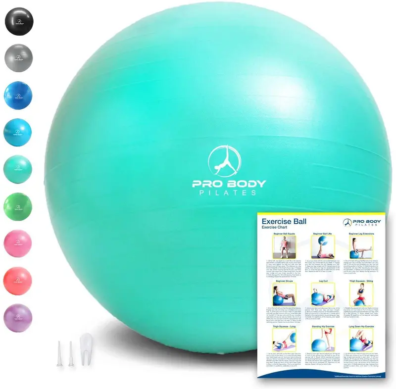 Professional-Grade Exercise Ball – Anti-Burst Stability Ball For Pilates, Physical Therapy, And Prenatal Fitness 1