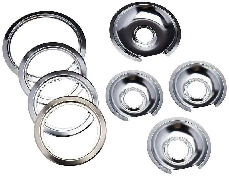 Range Kleen Style D Chrome Drip Pans – 3X 6" + 1X 8" Replacement Burner Rings For Vintage Ge Appliances 1