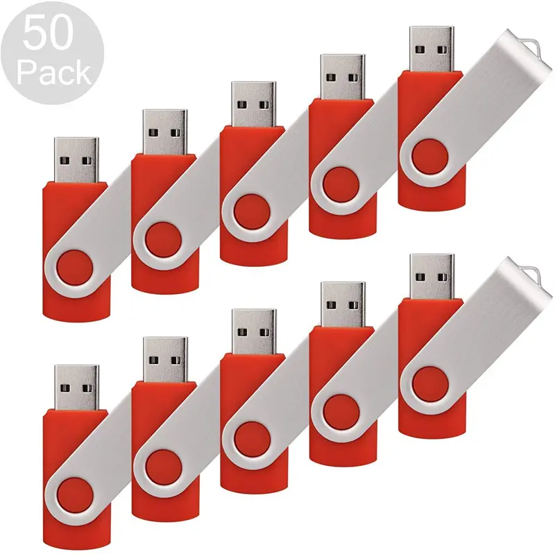 Raoyi 100-Pack 4Gb Swivel Usb 2.0 Flash Drives – Compact Red Thumb Drives With Rotating Design 1