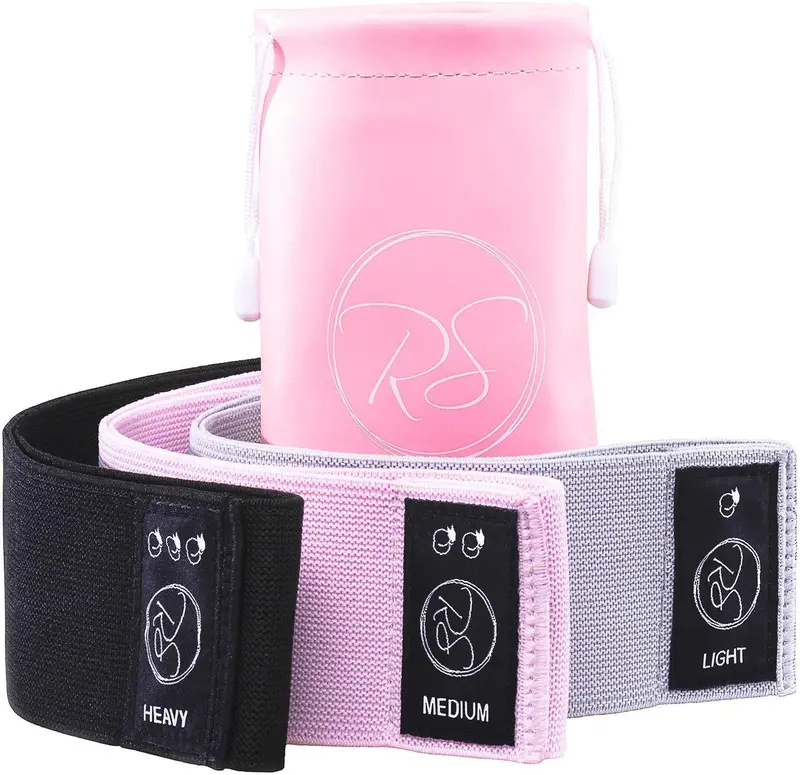 Rubystretch Fabric Booty Bands Set – 3 Non-Slip Resistance Loops For Glutes, Thighs, And Hip Activation 1