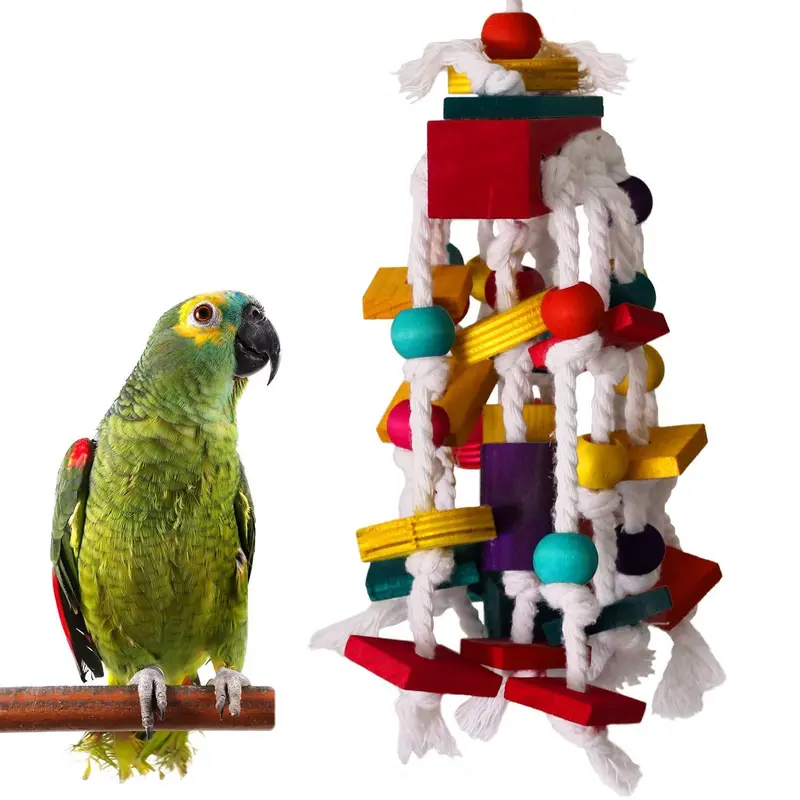 Rypet Wooden Chewing Block Toy – Durable Bite-Resistant Enrichment For Small & Medium Parrots 1