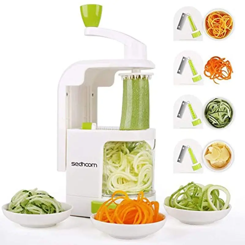 Sedhoom 4-Blade Vegetable Spiralizer – Zucchini Noodle Maker For Low-Carb, Paleo, And Gluten-Free Cooking 1
