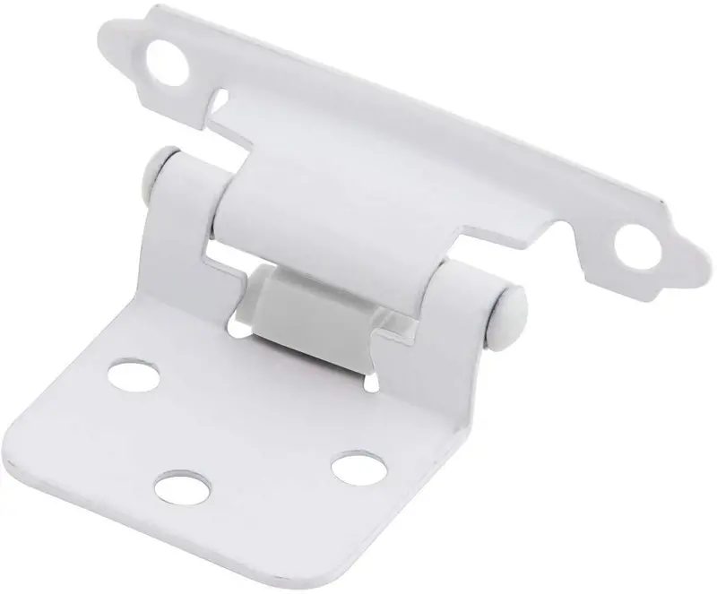 Silverline Sh5001-Wt Self-Closing Cabinet Hinges – 20-Pack White Coated Face-Mount Overlay Hinges 1