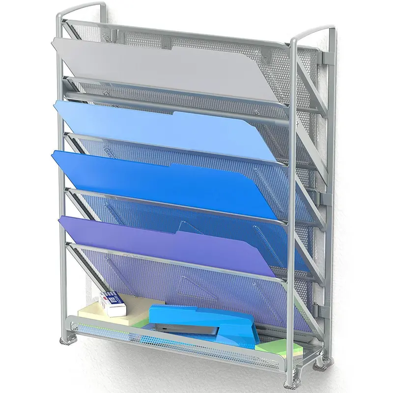 Simplehouseware 6-Tier Wall-Mounted Document Organizer – Sleek Black Letter & File Tray System 2