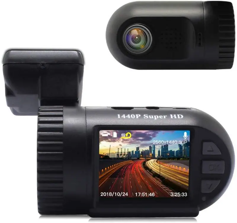 Siv Fhd 1440P Dash Cam – Lipstick-Sized Driving Recorder With 140° Wide Angle, Night Vision, G-Sensor & Upgraded Super Capacitor 1