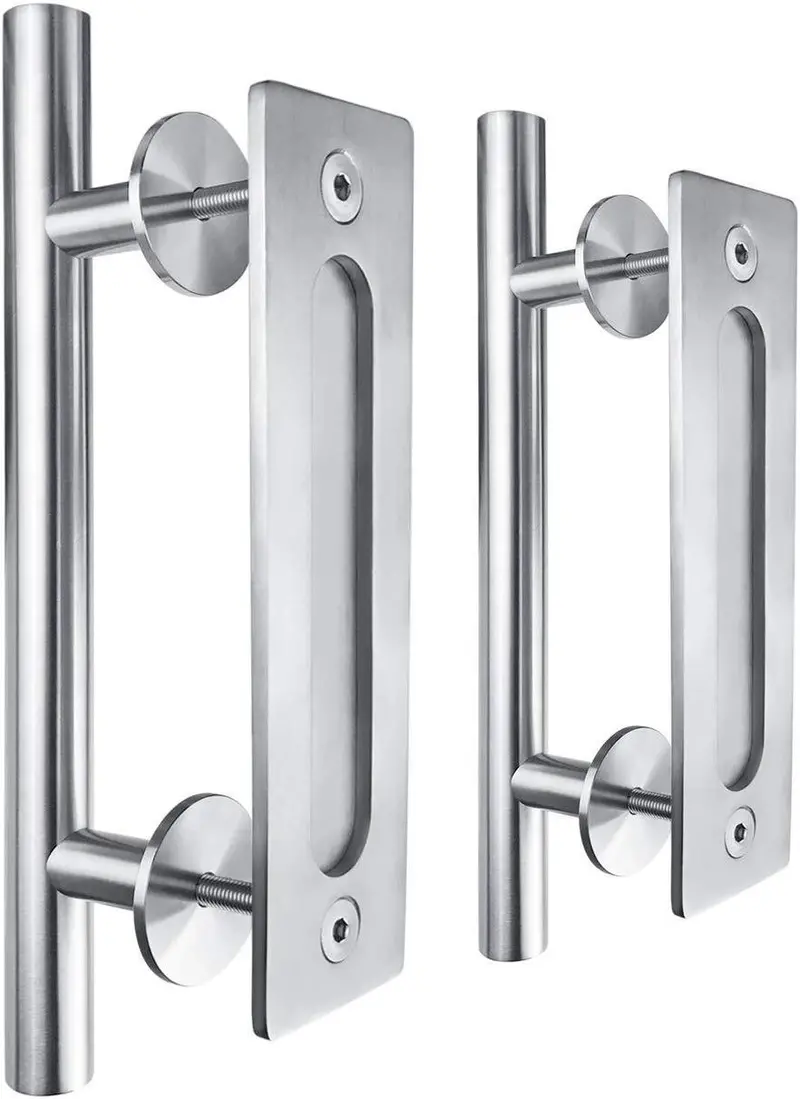 Smartstandard 12-Inch Stainless Steel Flush-Mount Door Pull Set – Minimalist Sliding Hardware 1