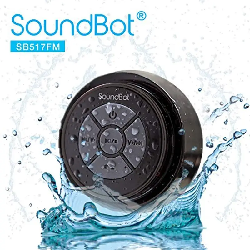 Soundbot Sb517Fm Waterproof Bluetooth Speaker – Ipx7-Rated Portable Speaker With Fm Radio & Dual Black Finish 1