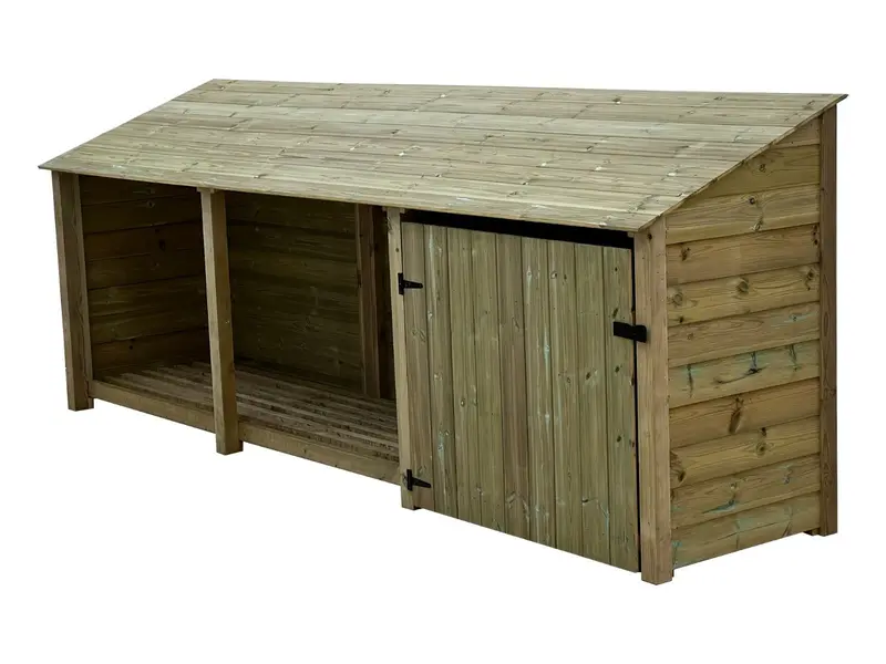 Spacious Wooden Garden Tool Storage Unit (335 × 126/180 × 88 Cm) 1