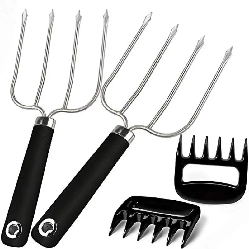 Stainless Steel Turkey Lifting Forks – Heavy-Duty Poultry Claws Set Of 4 For Roasting, Carving & Handling Large Meats 1