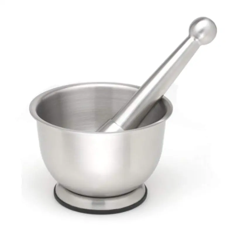 Stainlesslux Heavy-Duty Mortar And Pestle – 18-Ounce Stainless Steel Spice Grinder With Brushed Finish (Molcajete Style) 1