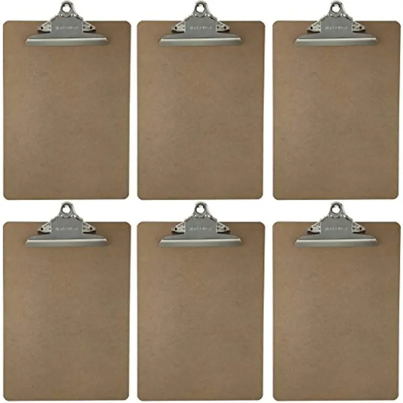 Standard Letter-Size Clipboard – 9" X 12.5" Hardboard Clip Board (6-Pack) 1