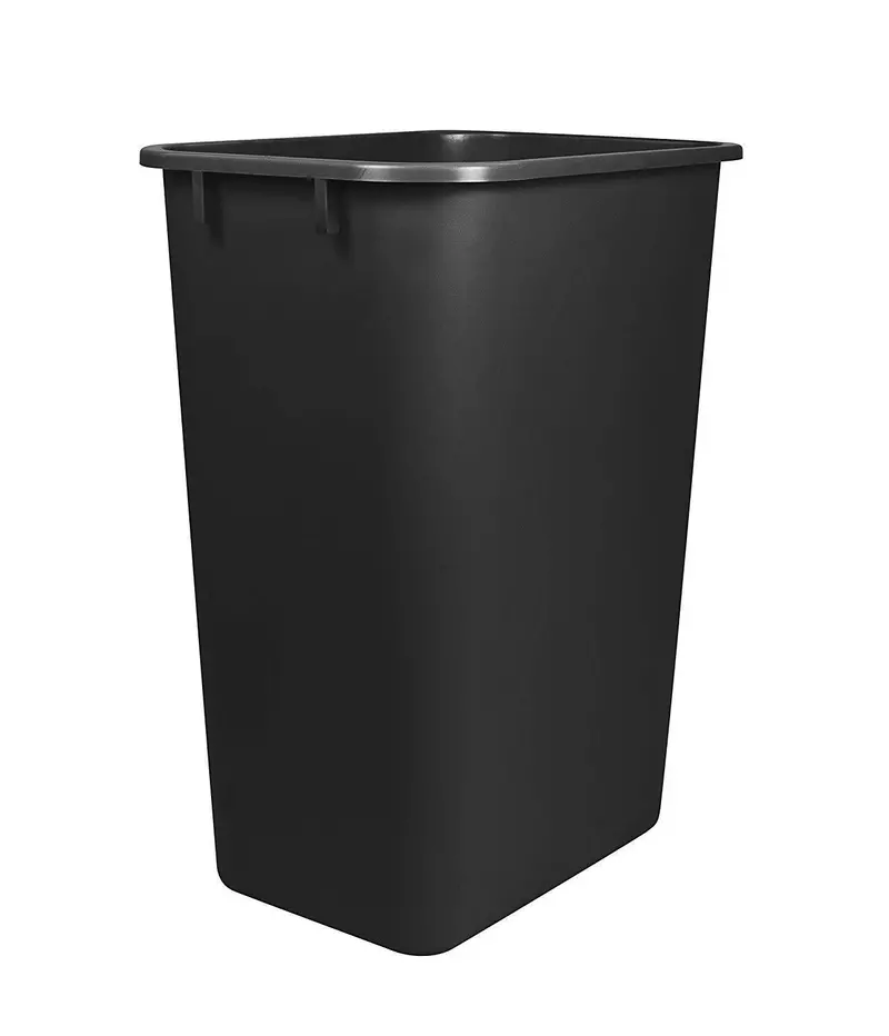 Storex Black Large Waste Basket – 15.5" X 11" X 20.75" Heavy-Duty Office Or Home Trash Can With Modern Profile 1