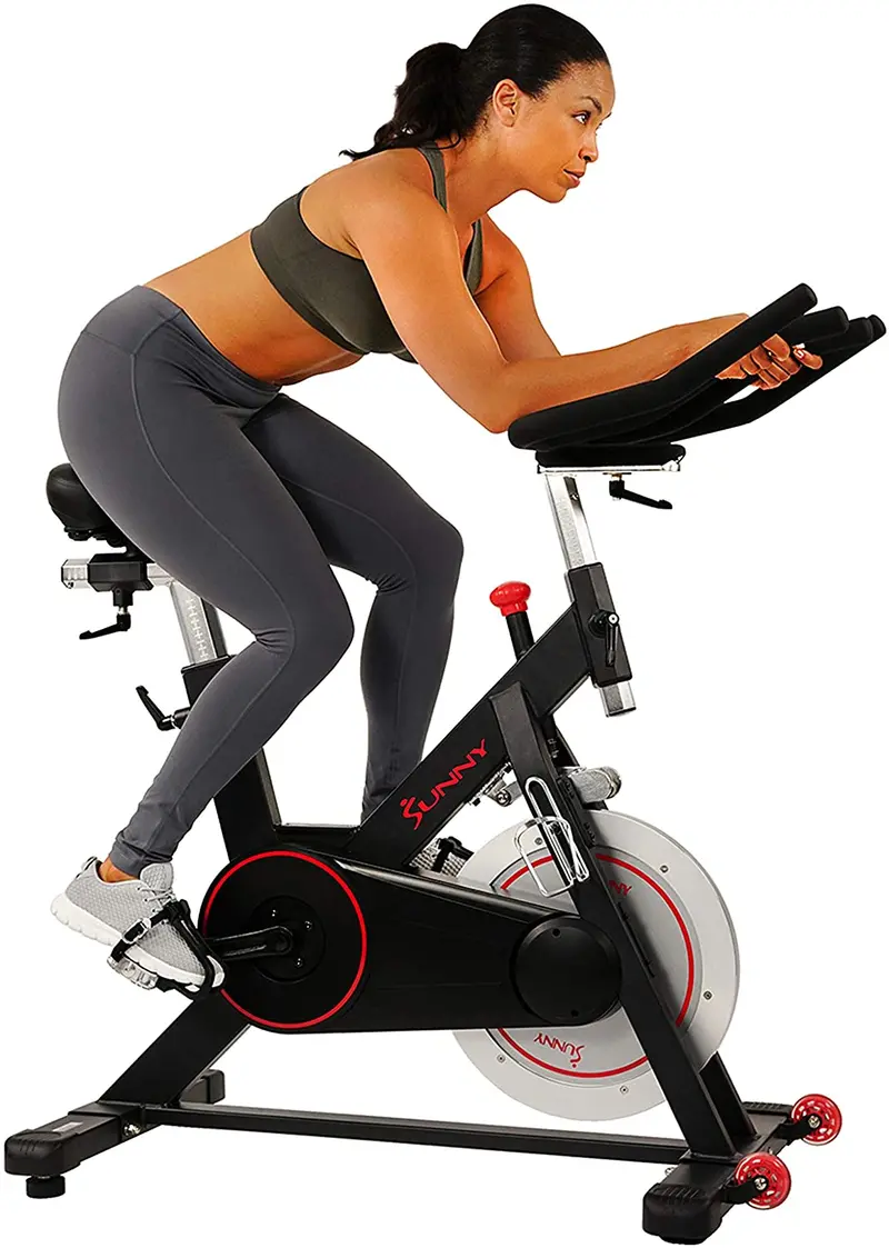 Sunny Health & Fitness Indoor Cycling Bike With Magnetic Belt Drive & 44 Lb Flywheel 1