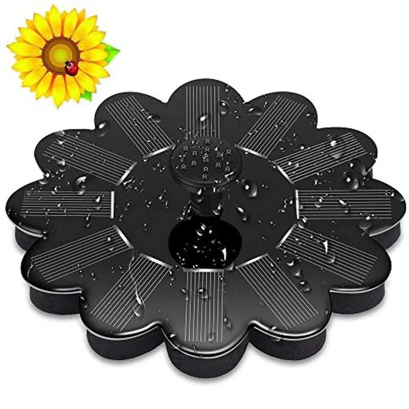 Tamoria Solar Birdbath Fountain Pump – Sunflower-Themed Freestanding Floating Kit With 1.2W Panel And Submersible Pump 1
