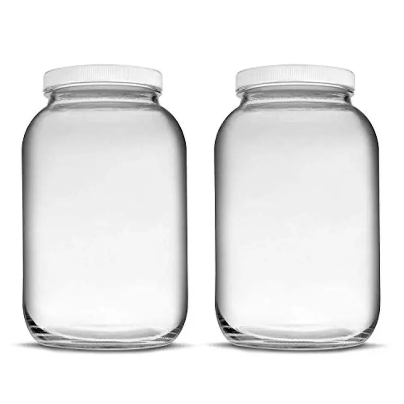 Teikis 2-Pack Wide-Mouth 1-Gallon Fermentation Jars – Airtight Glass Containers For Kombucha, Kefir & Canning 1