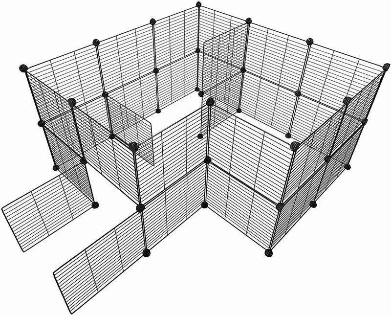 Tespo Portable Metal Pet Playpen For Small Animals – Foldable Indoor Wire Fence For Guinea Pigs, Rabbits, And Kittens (15" X 12") 2