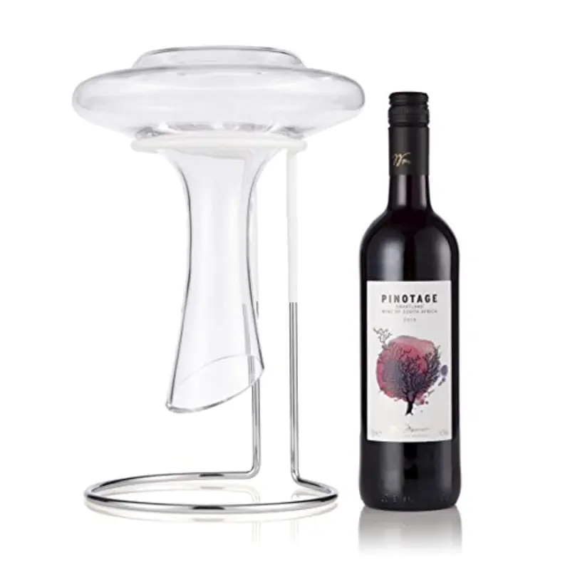 The Wine Castle Stainless Steel Decanter Drying Stand – Rubber-Coated Rack For Large-Bottomed Decanters To Prevent Scratches & Slippage 1