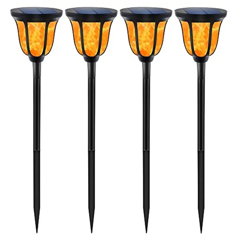 Tomcare Solar Torch Lights – 4-Pack Waterproof Dancing Flame Path Lights With Auto Dusk-To-Dawn Operation 1
